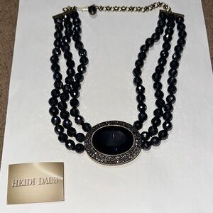 Heidi Daus Elegant Black and Gold Necklace